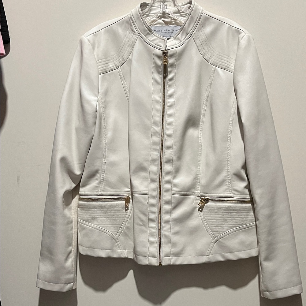 Marc New York Cream Leather Jacket